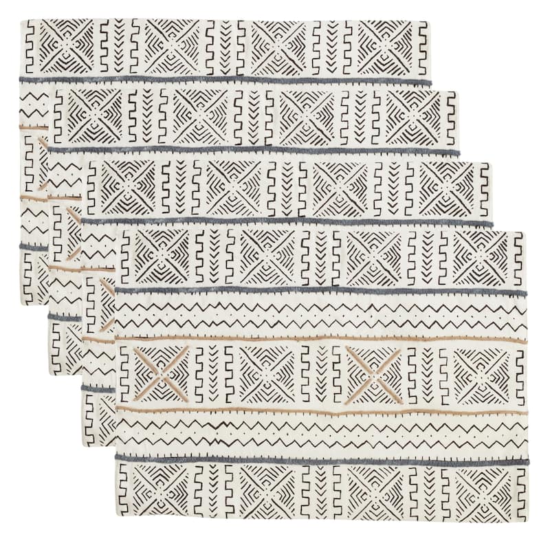 Light Mud Cloth Placemats (Set of 4)