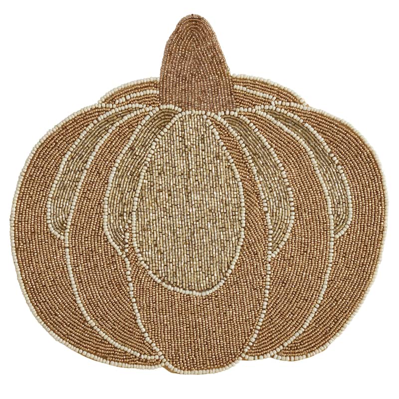 Beaded Pumpkin Design Placemats (Set of 4)