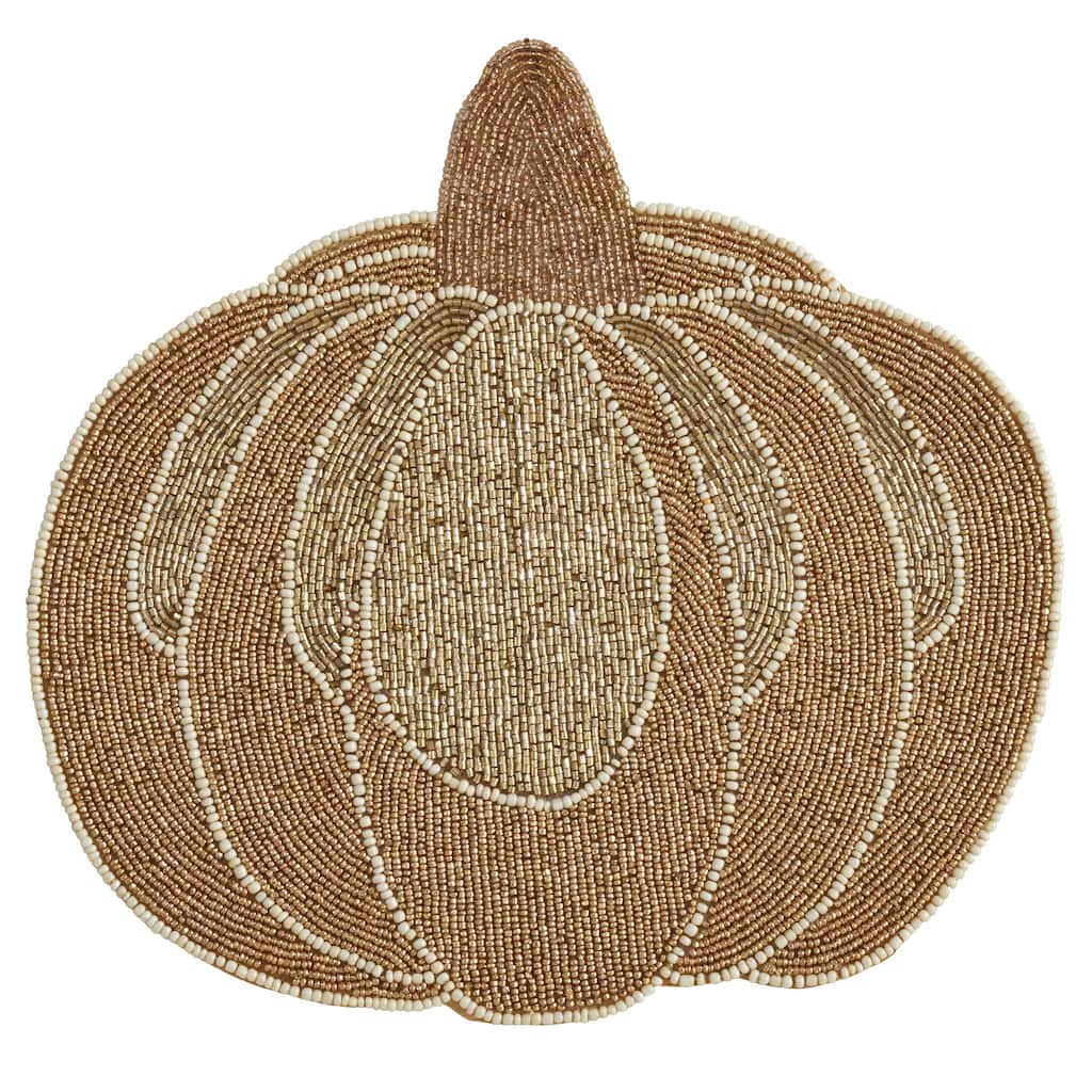 Beaded Pumpkin Design Placemats (Set of 4)