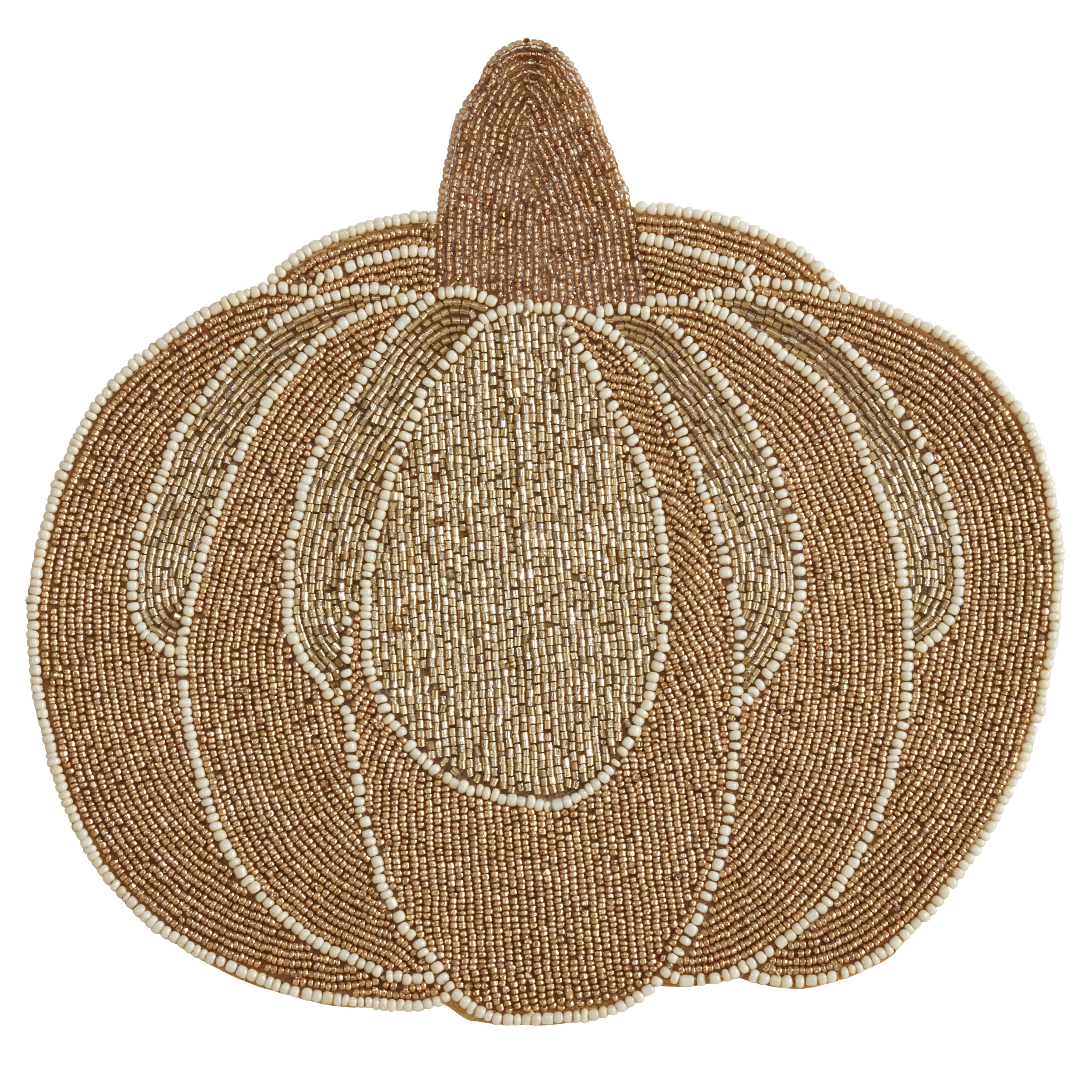 Saro Lifestyle Beaded Pumpkin Design Placemats (Set of 4)