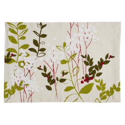 Holiday Placemats With Botanical Print (Set of 4)