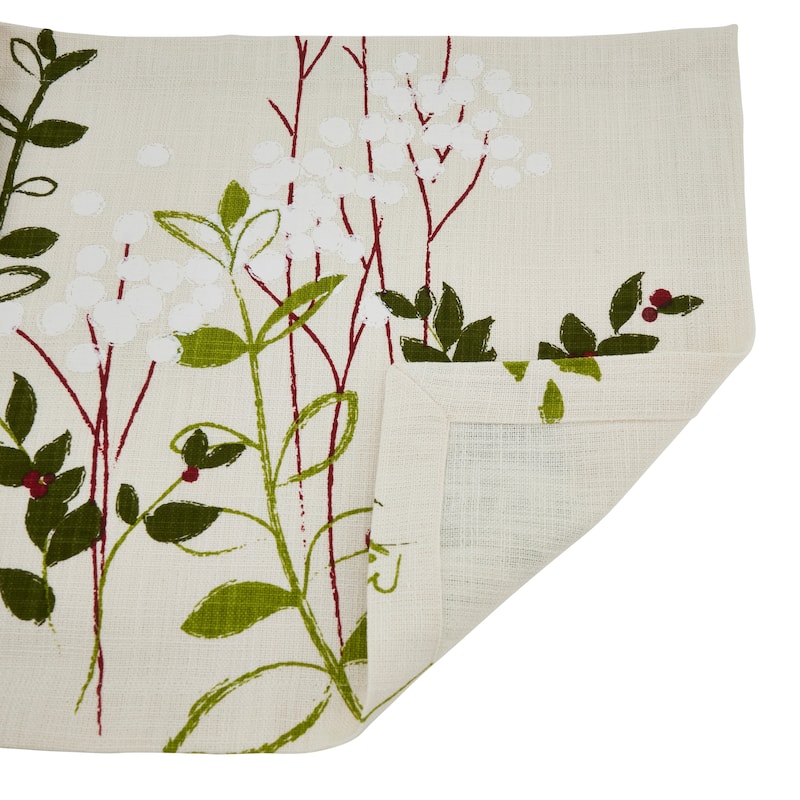 Holiday Placemats With Botanical Print (Set of 4)