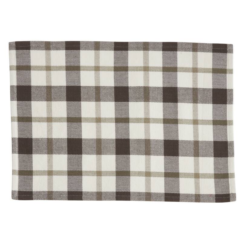Plaid Design Cotton Placemats (Set of 4)