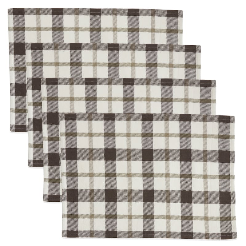 Plaid Design Cotton Placemats (Set of 4)