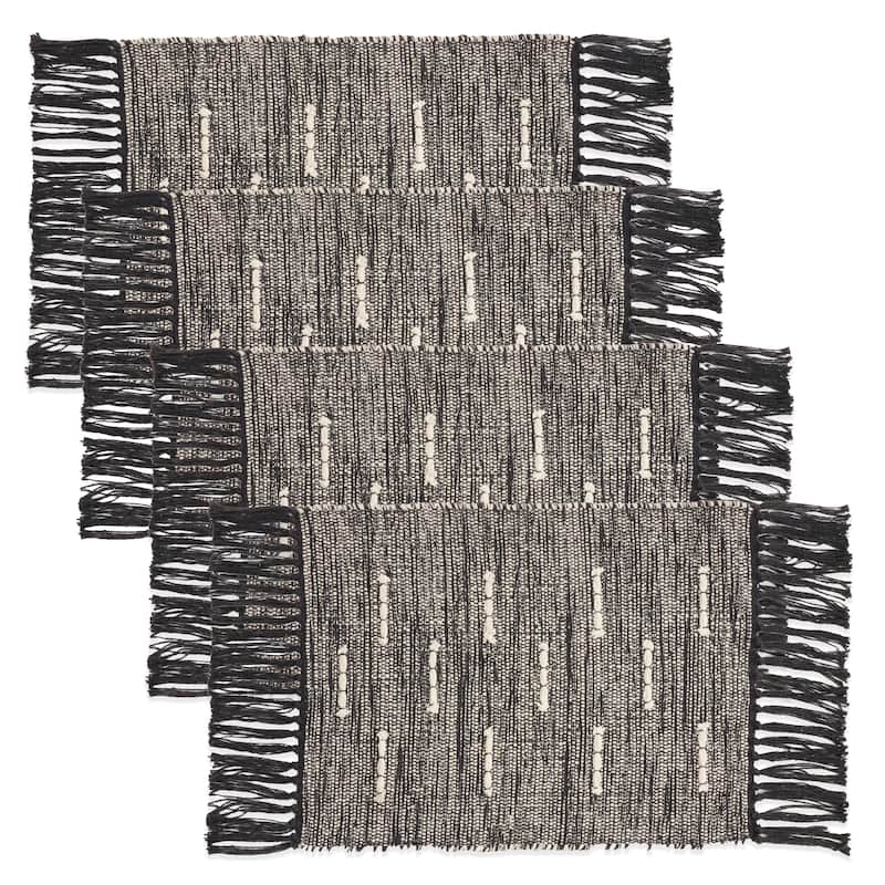 Cotton Placemats With Dashed Stitch Design (Set of 4)