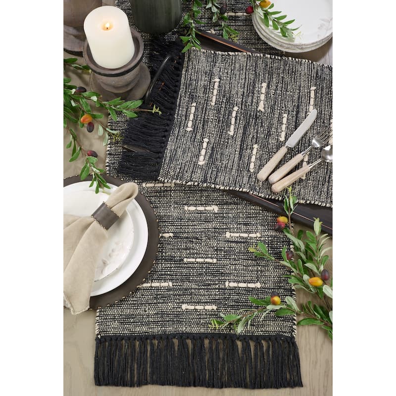 Cotton Placemats With Dashed Stitch Design (Set of 4)