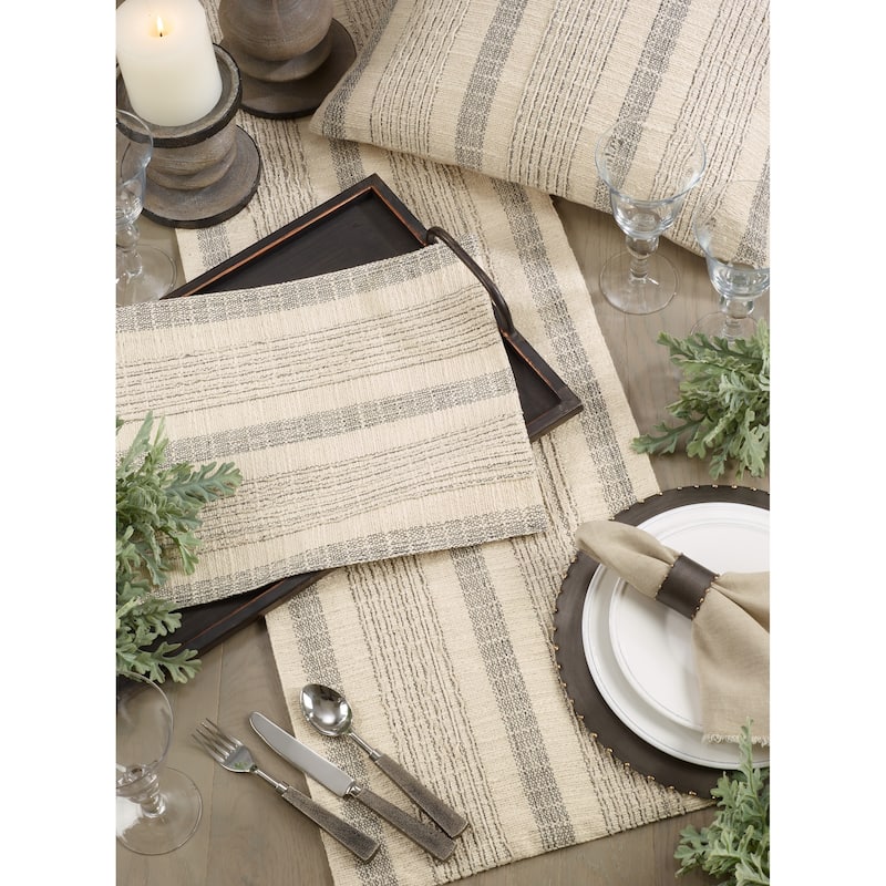 Striped Woven Cotton Table Placemats (Set of 4)