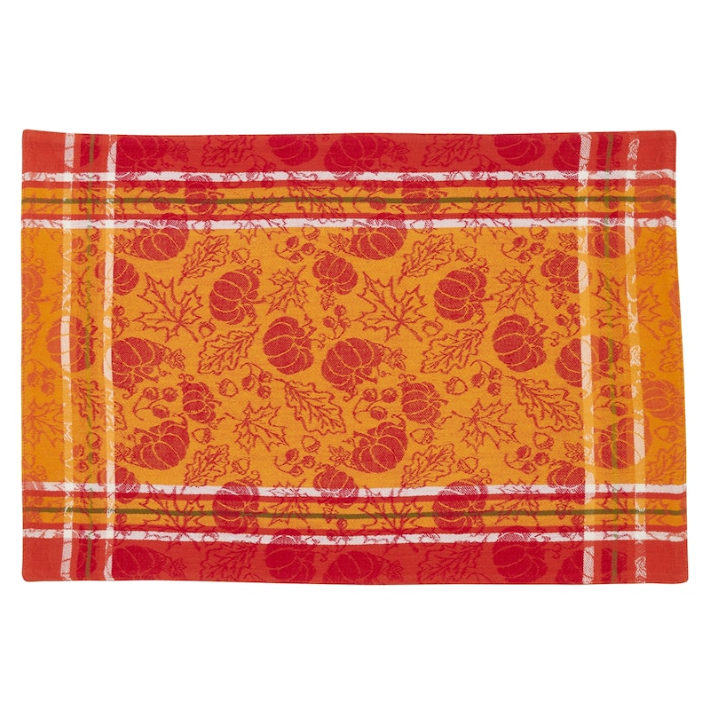 Jacquard Placemats With Pumpkin and Leaf Design (Set of 4)