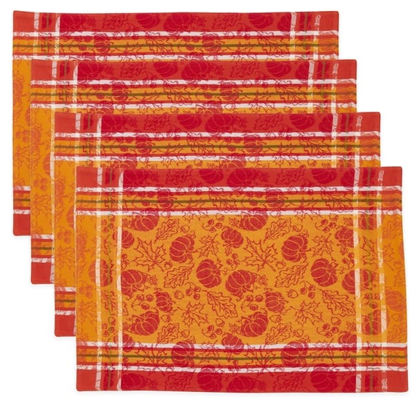 Jacquard Placemats Rectangle Cloth Placemats Set of 4, Washable