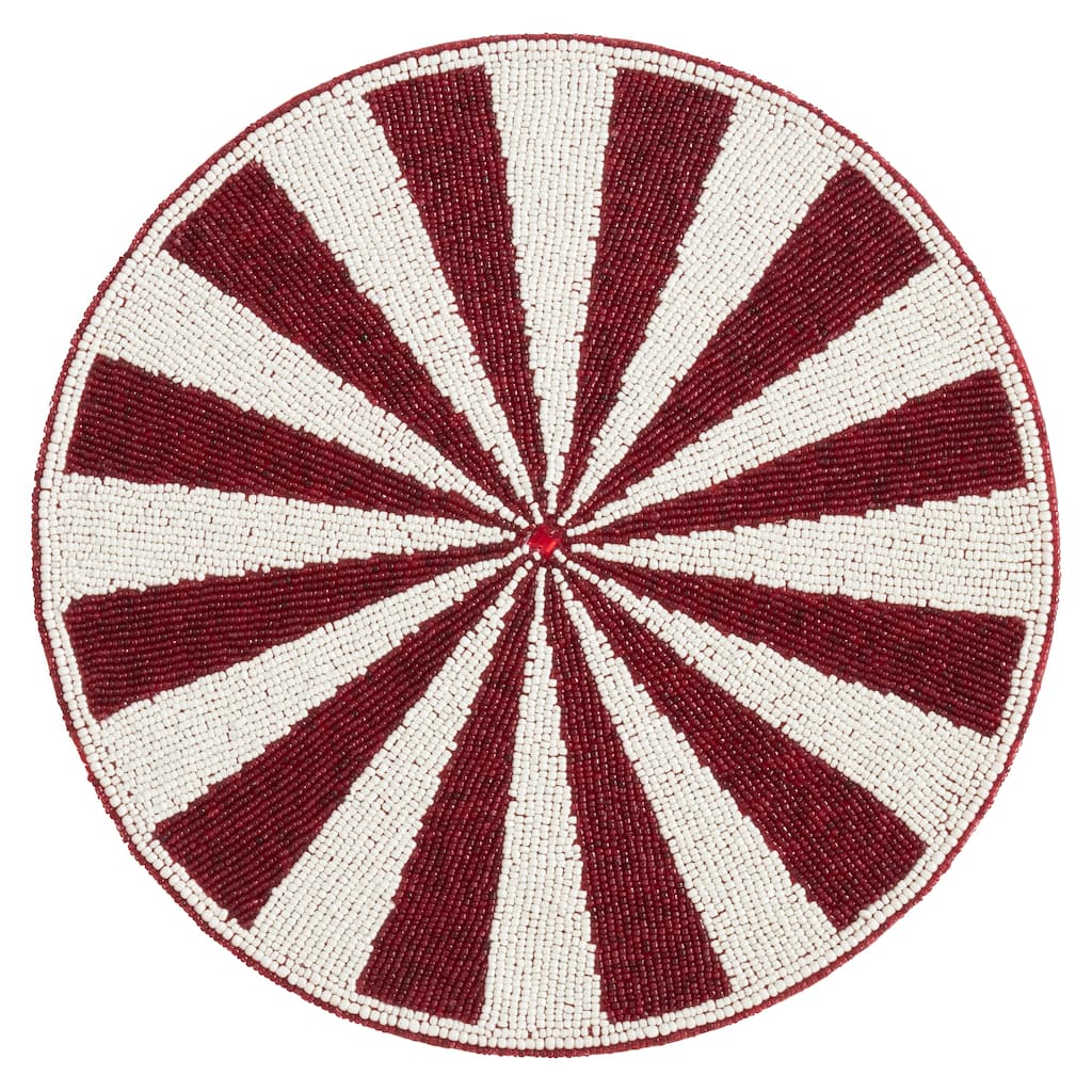 Beaded Candy Cane Placemats (Set of 4)