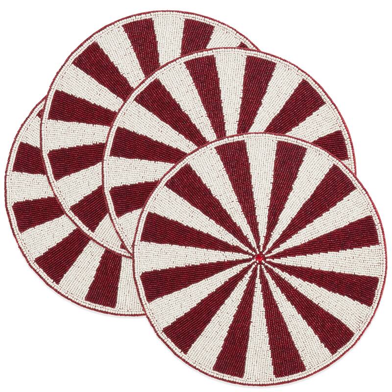 Beaded Candy Cane Placemats (Set of 4)