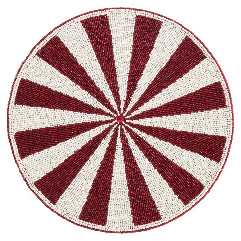 Beaded Candy Cane Placemats (Set of 4)