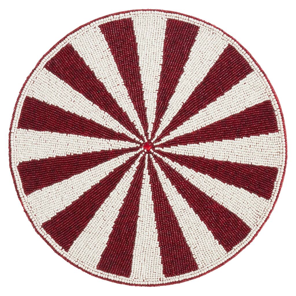 Beaded Candy Cane Placemats (Set of 4)