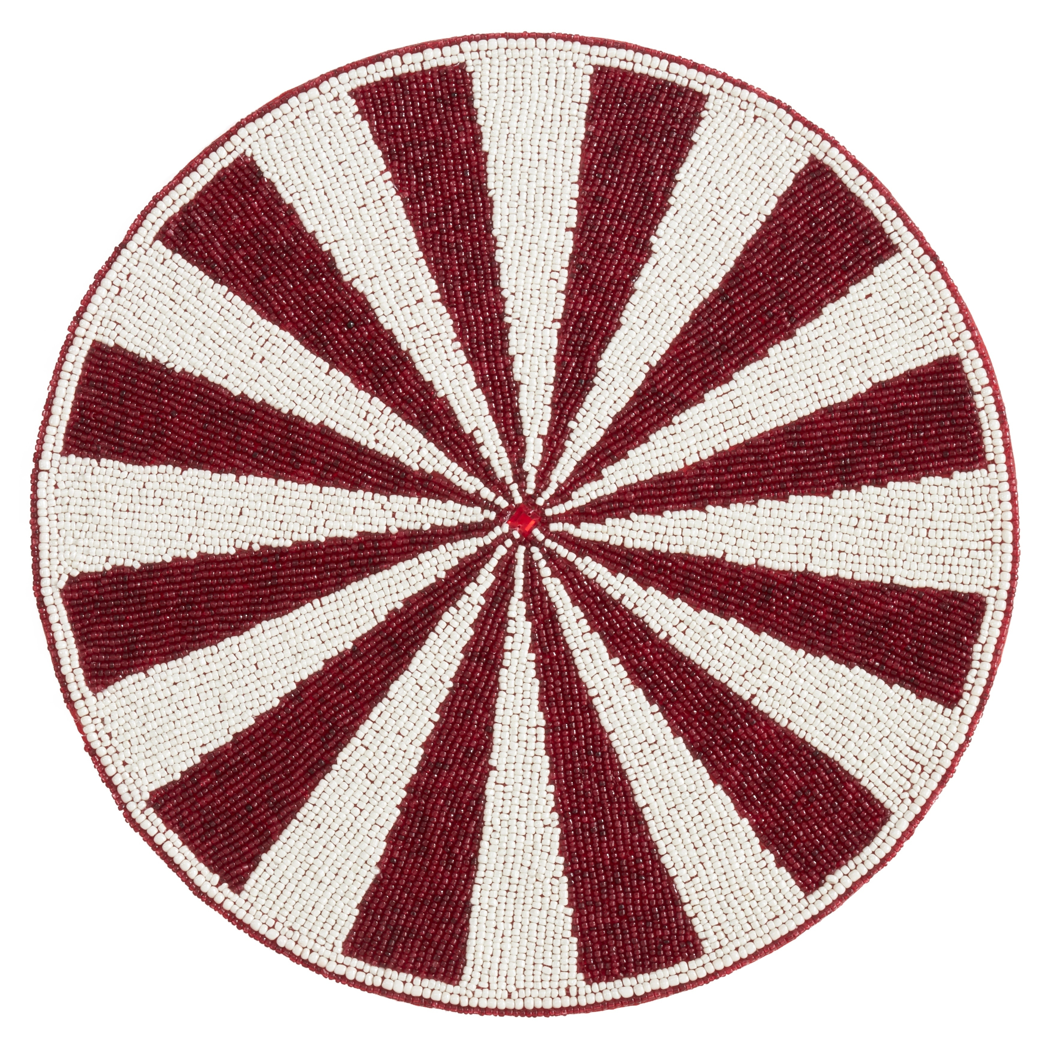 Saro Lifestyle Beaded Candy Cane Placemats (Set of 4)