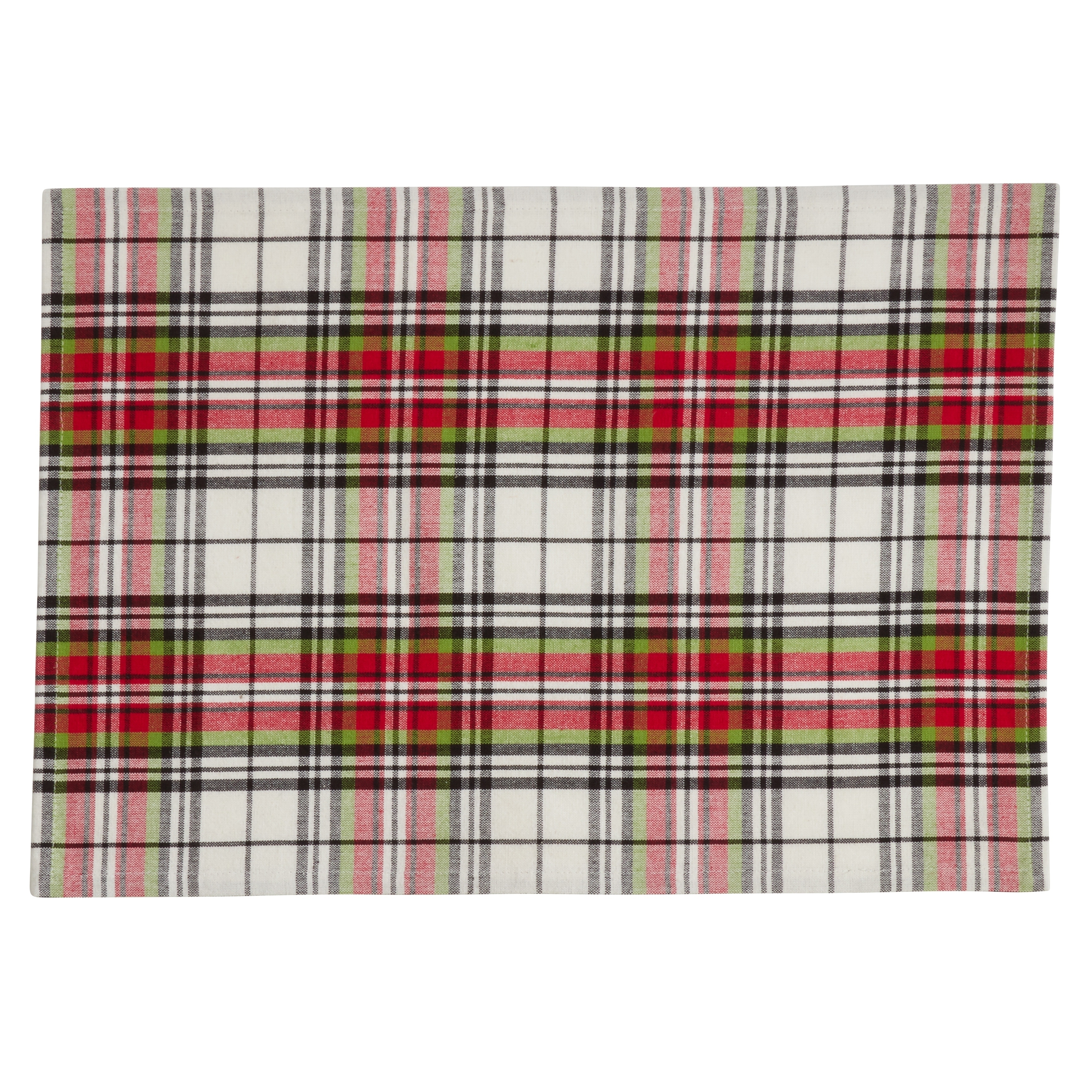 Cotton Placemats With Rich Plaid Design (Set of 4)