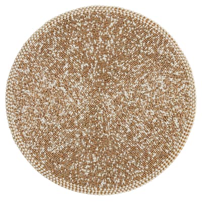 Round Placemats with Sparkly Beaded Design (Set of 4)