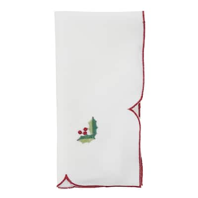 Embroidered Christmas Table Napkins (Set of 4)