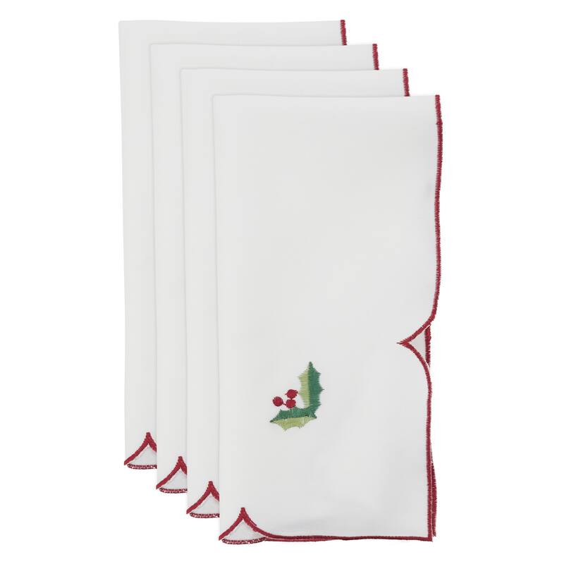 Embroidered Christmas Table Napkins (Set of 4)
