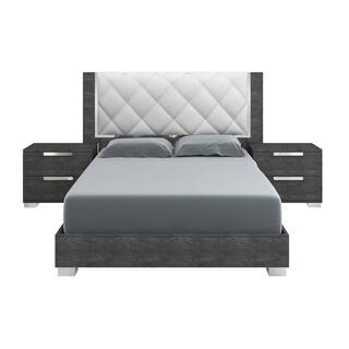 Sarah Bed Uphostred with Rhombus Ice Simil-Leather