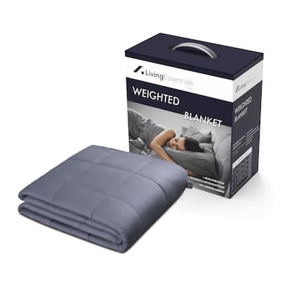 Living Essentials Weighted Blanket 15 LBS 60''x80'' Queen Size, Grey