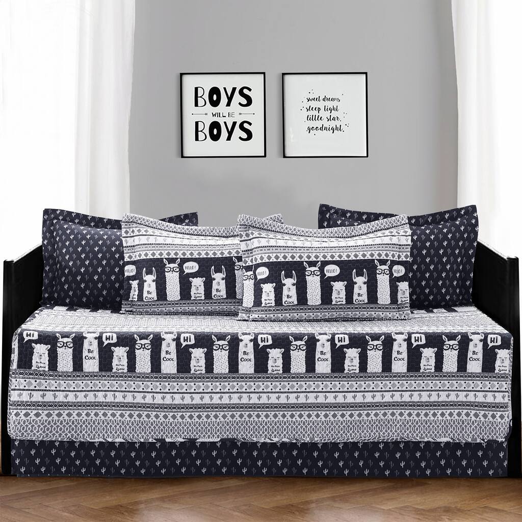Lush Decor Llama Stripe 6 Piece Daybed Set