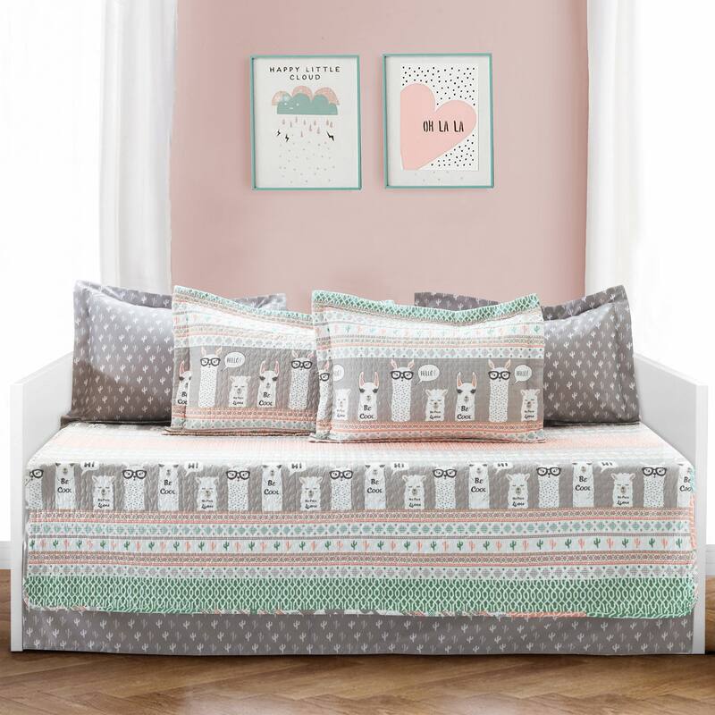 Lush Decor Llama Stripe 6 Piece Daybed Set