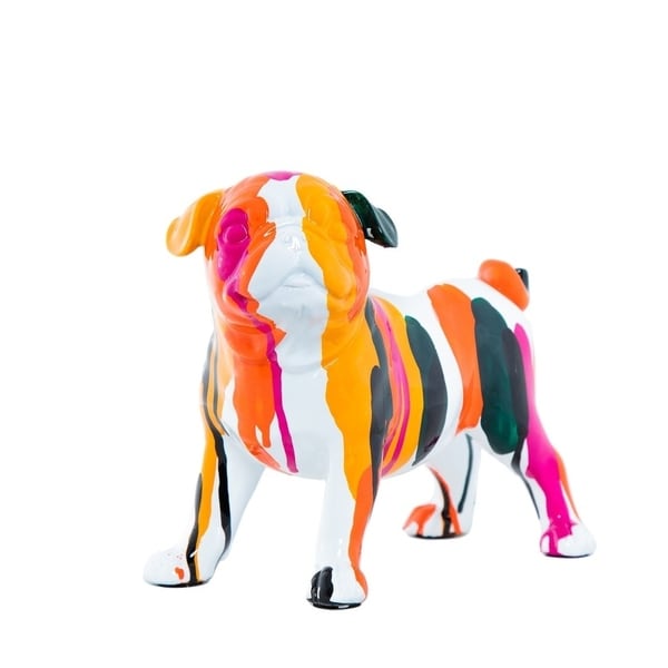 Interior Illusions Plus Bulldog Rainbow Art Dog - 9" long