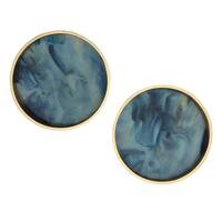Livonia Smokey Blue and Gold Marble Trays (Set of 2)