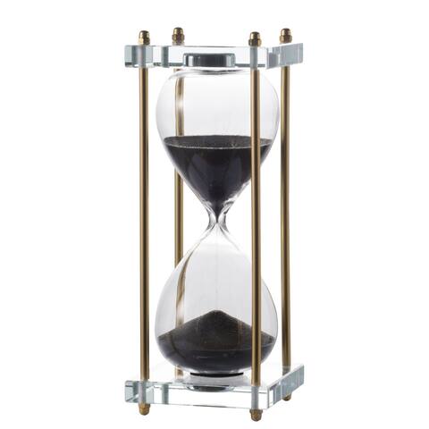 Modern Chic 10-inch Black and Brass Hourglass