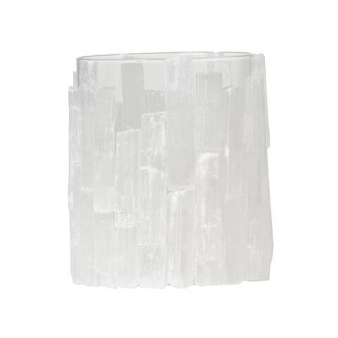 White 6-inch Crystal-like Selenite Lantern