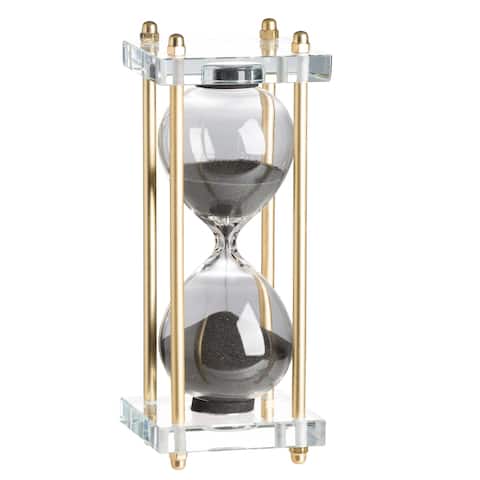 Modern Chic 8-inch Black and Gold Hourglass