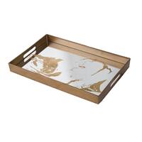 Bronze Rectangular Metal Decorative Tray with Side Handles