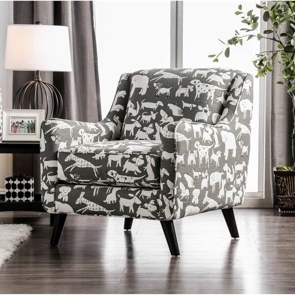 dog print chair and ottoman