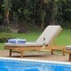 Chara Teak Chaise Lounge with Beige Cushion by Havenside Home - Thumbnail 4