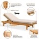 Chara Teak Chaise Lounge with Beige Cushion by Havenside Home - Thumbnail 3