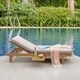 Chara Teak Chaise Lounge with Beige Cushion by Havenside Home - Thumbnail 0