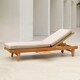 Chara Teak Chaise Lounge with Beige Cushion by Havenside Home - Thumbnail 2