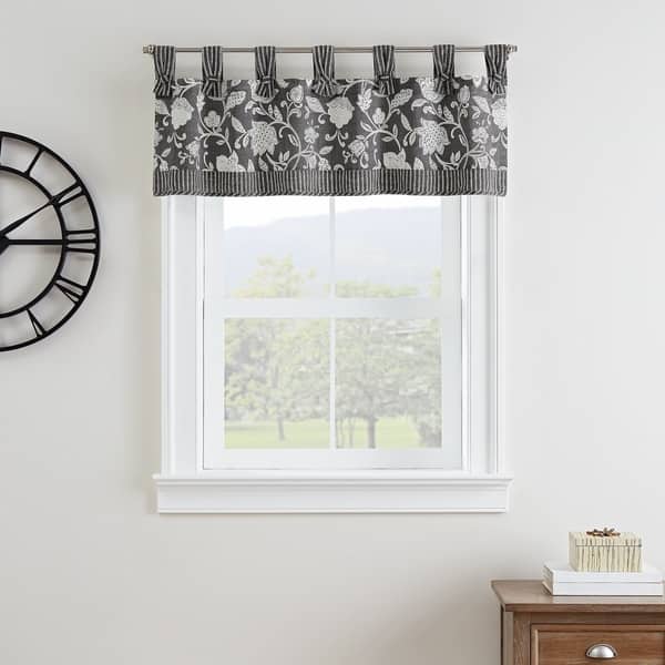 slide 1 of 15, Waverly Stencil Vine Window Valance - 52x18 Black