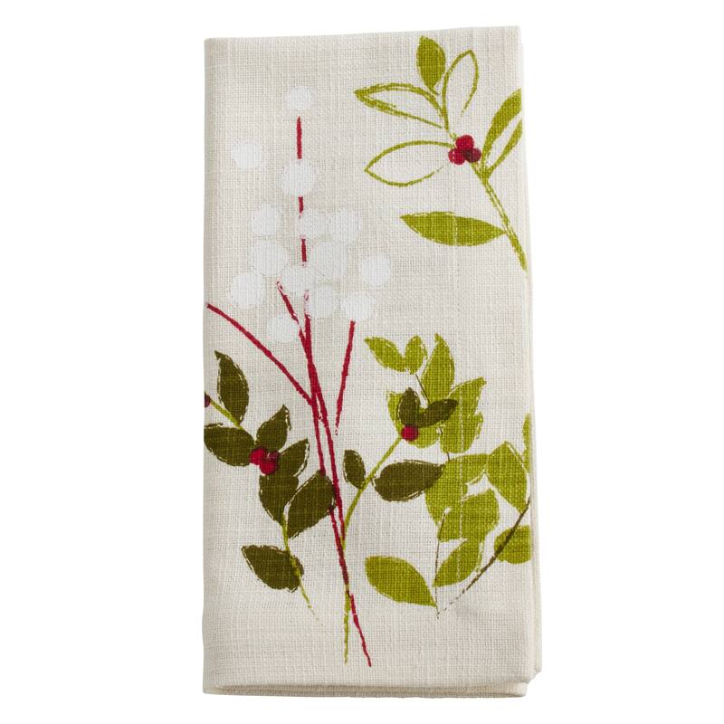 Botanical Print Holiday Dinner Napkins (Set of 4)