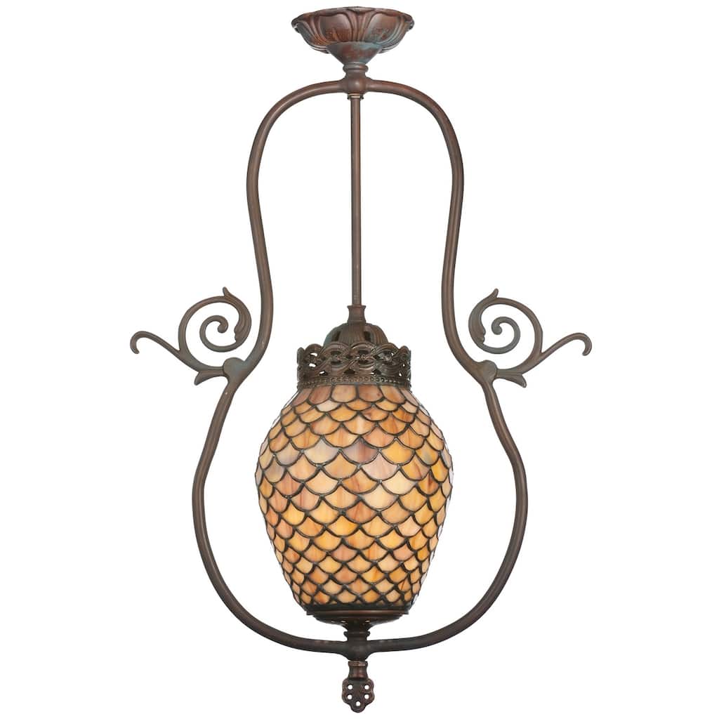 17"W Tiffany Fishscale Pendant