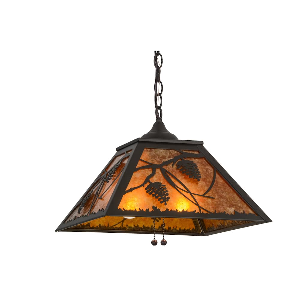 16"Sq Whispering Pines Pendant