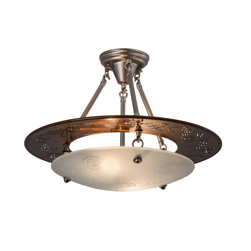 20"W Metro Super Nova Semi-Flushmount