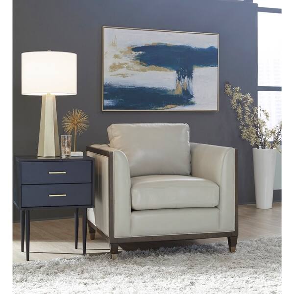 Alton Grey Top Grain Leather Modern Chair Bed Bath & Beyond 29664858