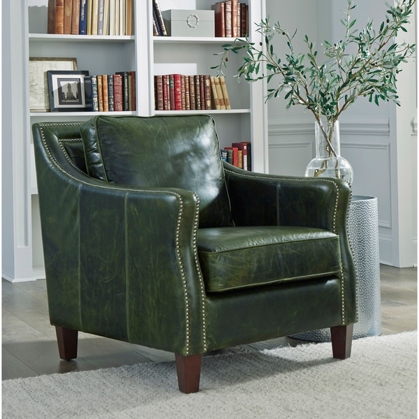 leather green chair