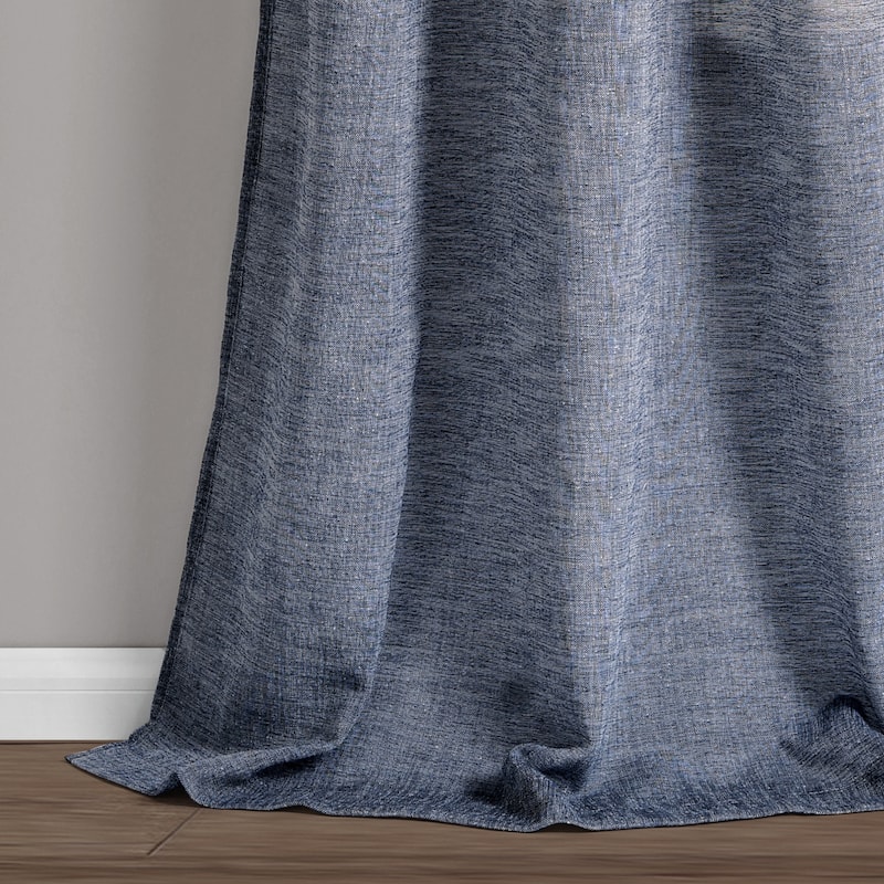 Lush Decor Ombre Stripe Grommet Sheer Window Curtain Panel Pair - 84" x 38" - 84" x 38"