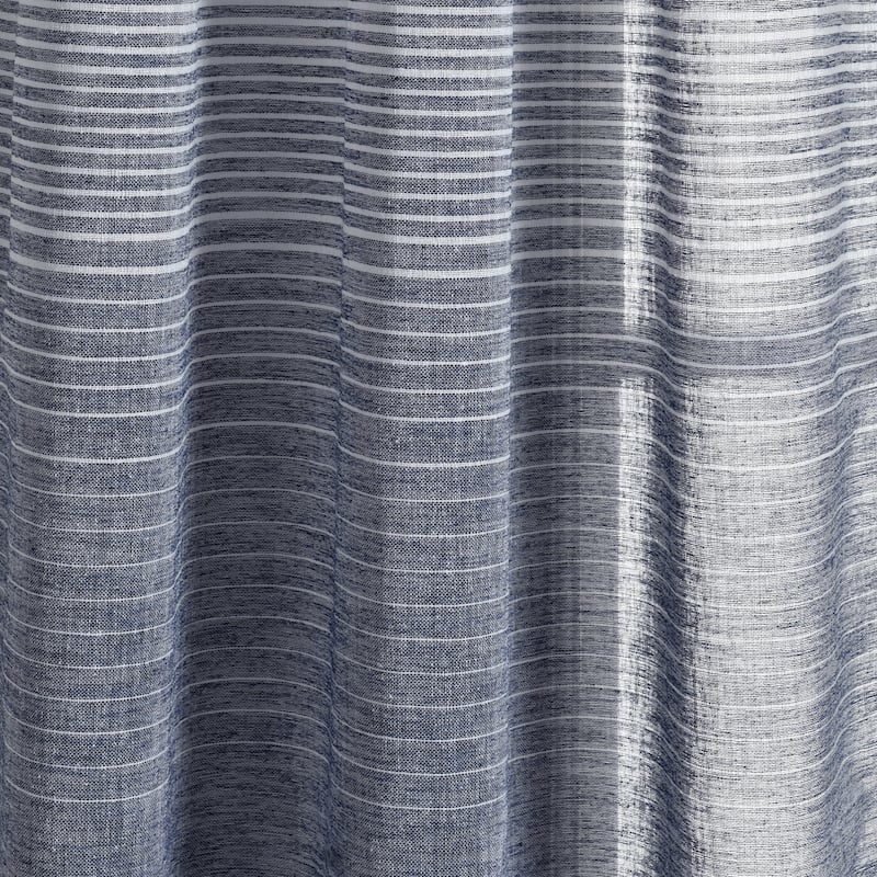 Lush Decor Ombre Stripe Grommet Sheer Window Curtain Panel Pair - 84" x 38" - 84" x 38"