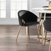 Claire Contemporary-Glam Velvet Chair in Gold - N/A
