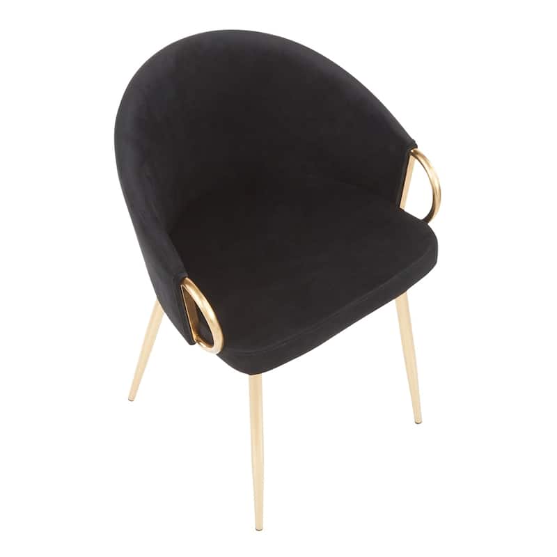 Silver Orchid Battista Glam Gold Upholstered Chair - N/A