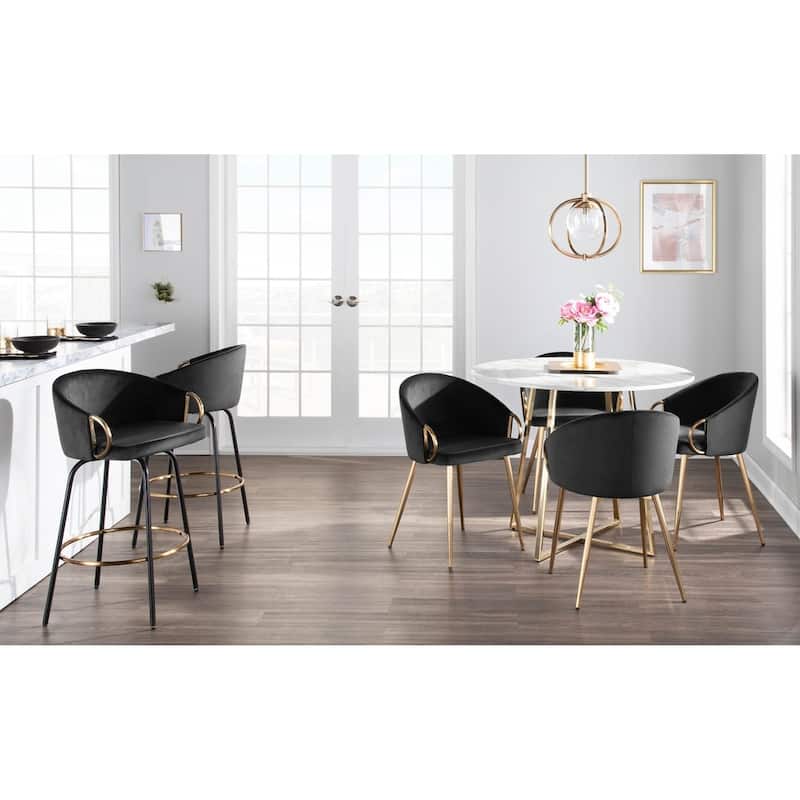 Silver Orchid Battista Glam Gold Upholstered Chair - N/A