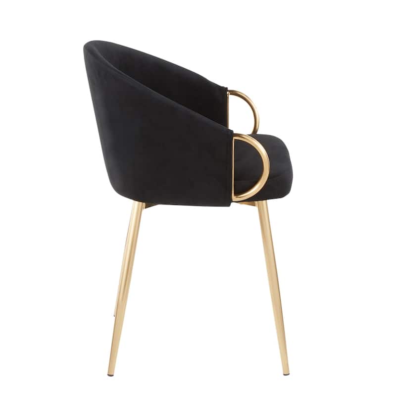 Silver Orchid Battista Glam Gold Upholstered Chair - N/A